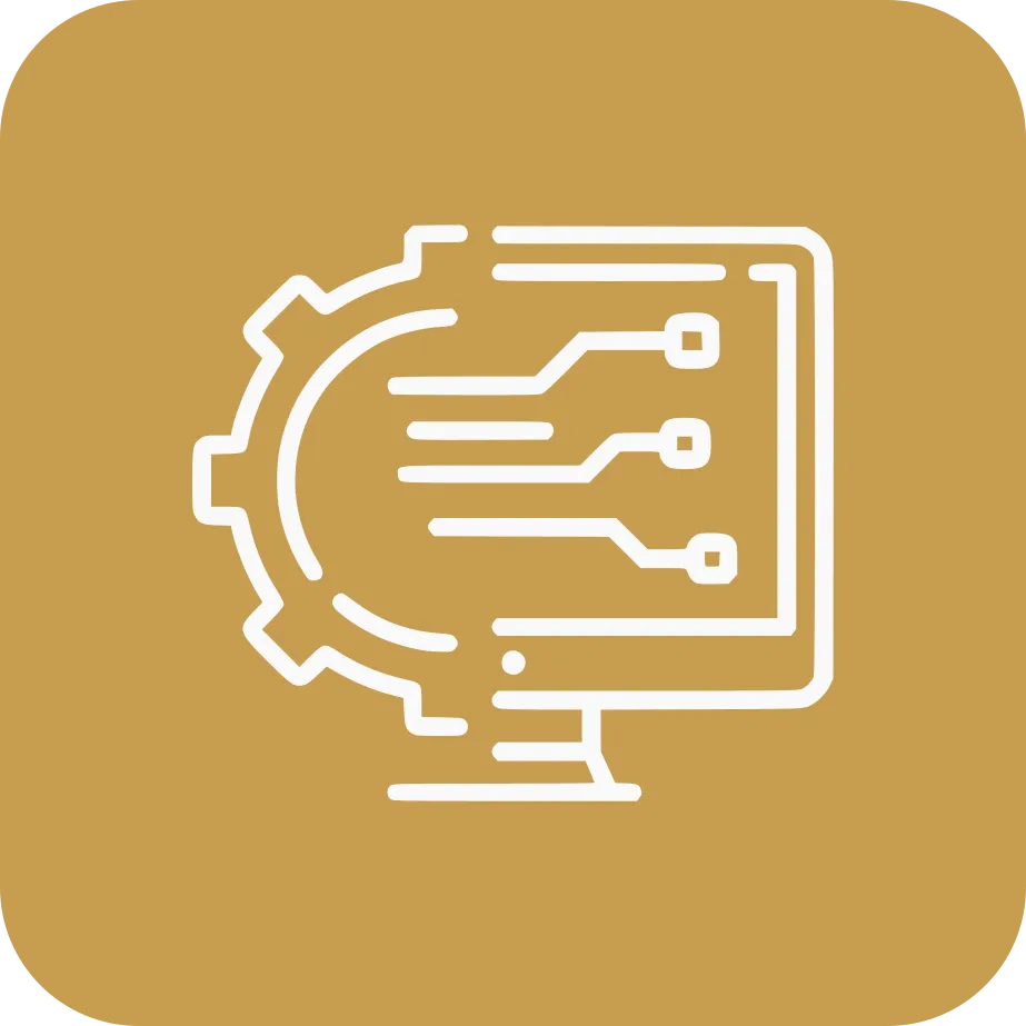 Configuration Icon with Gold Background