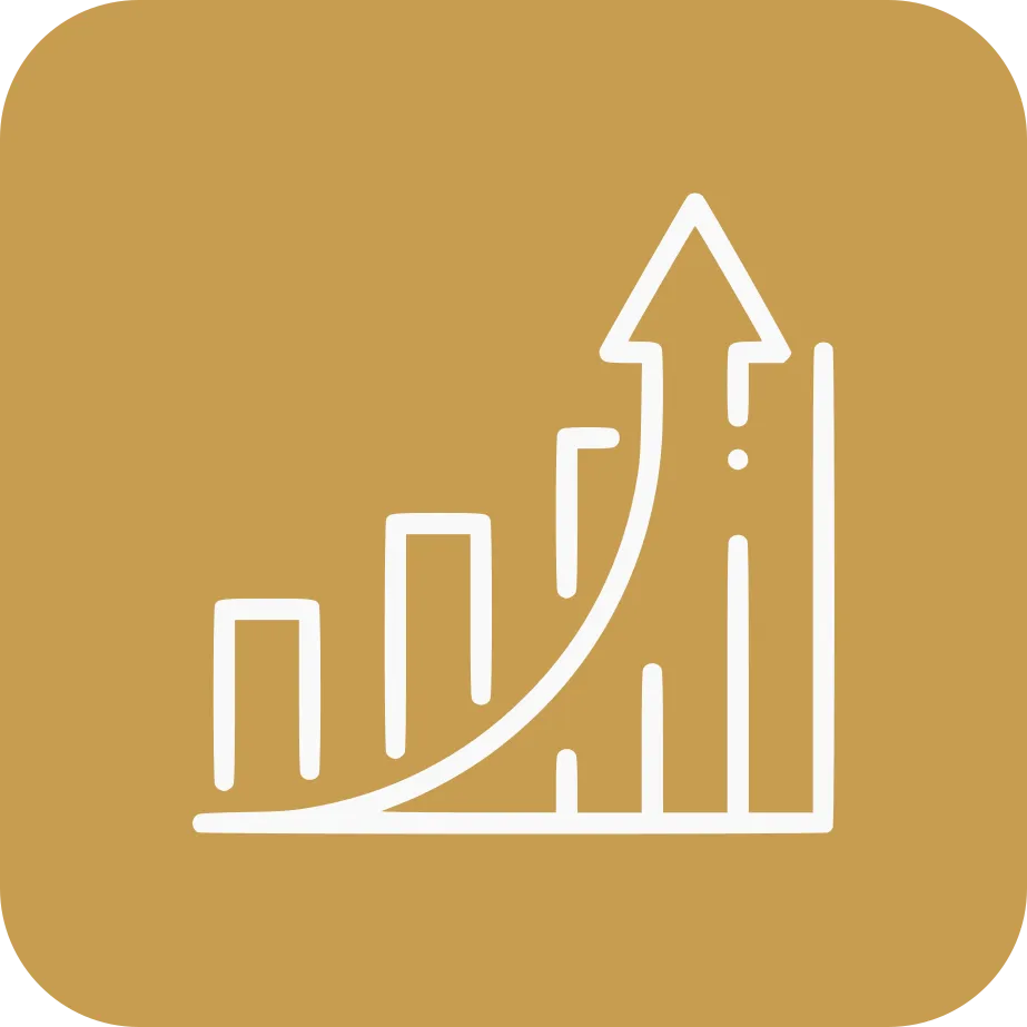 Growth Icon with Gold Background